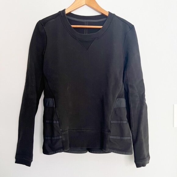 Rare Lululemon Ruffled Up Pullover Black Size 8 - Picture 1 of 5